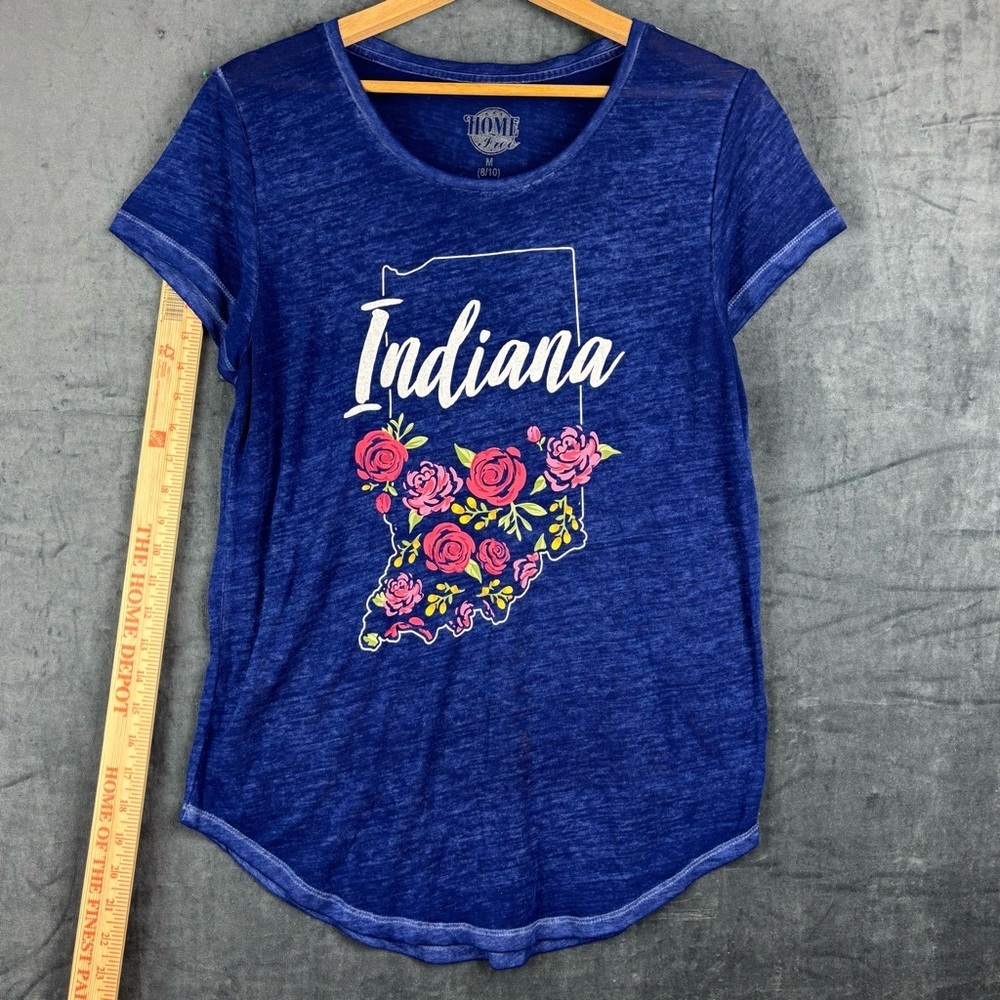 Blue and White Graphic Short Sleeve Tee